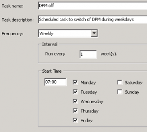 Configure DPM scheduled task