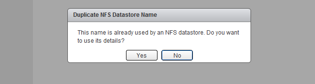 vSphere 5.1 Duplicate NFS Datastore Name