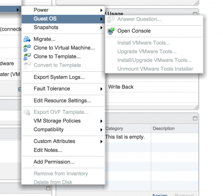 Grayed out VMtools options