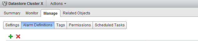 Storage DRS datastore cluster object